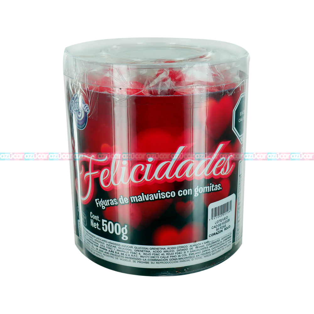 RISA CORAZON ROJO 500GRS 16/50PZA