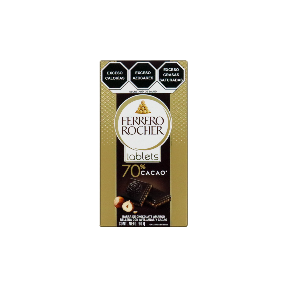 FERRERO TABLETS 70%CACAO 16/90GRS