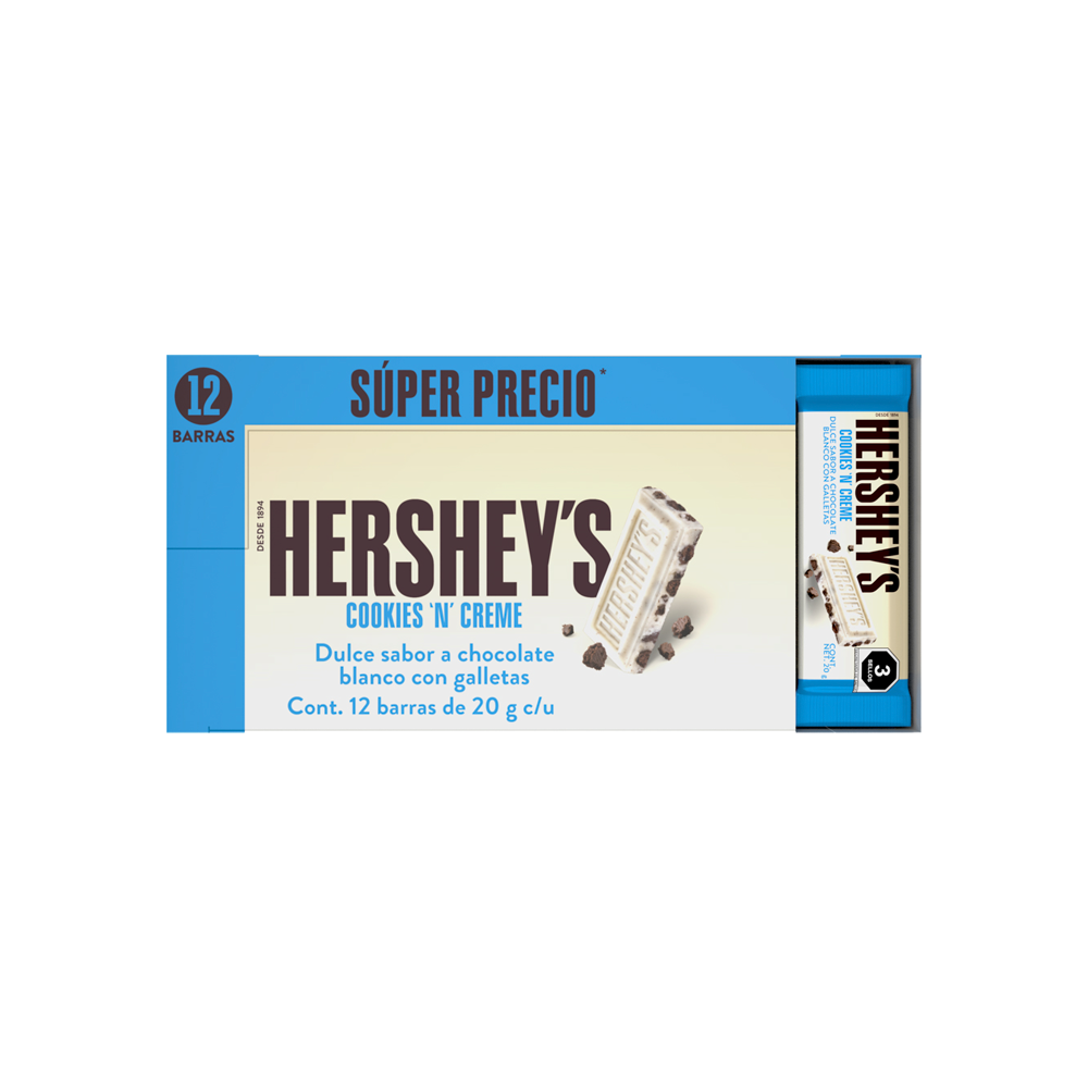 HERSHEY COOKIES 20GRS 12/12 240GRS
