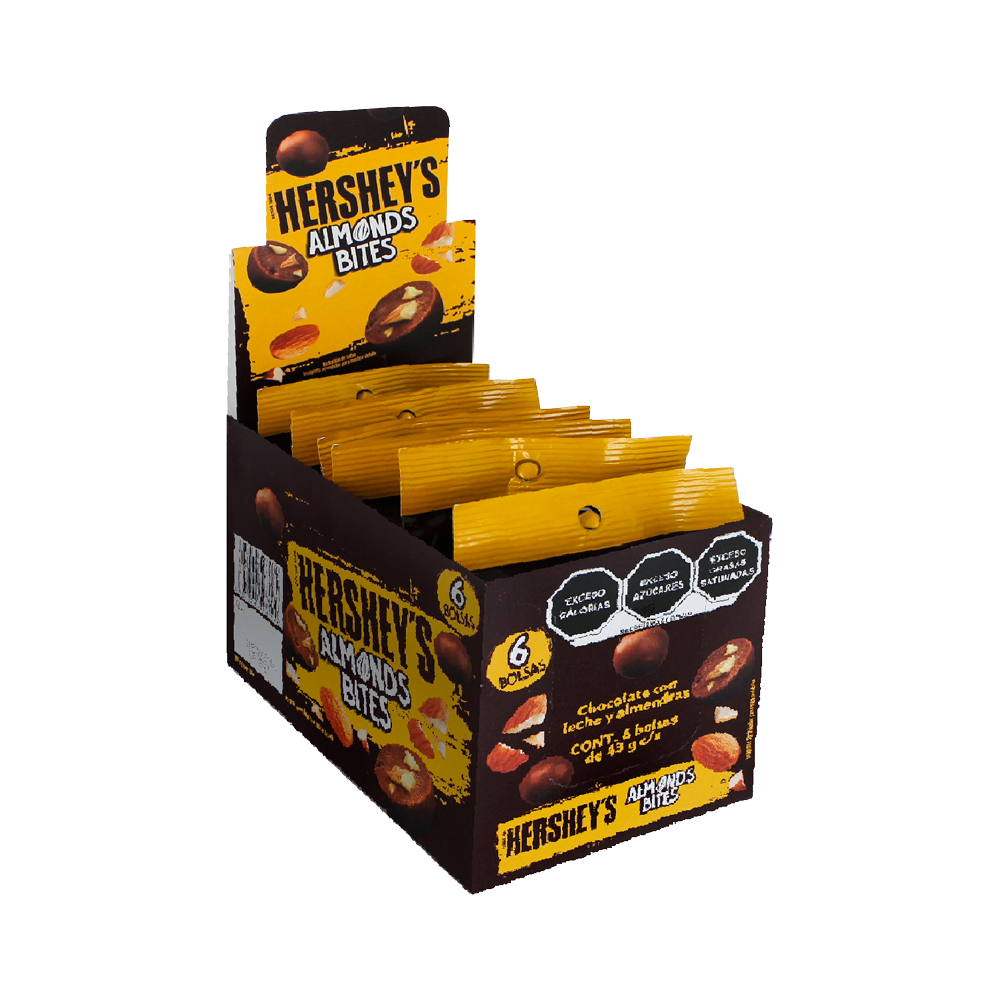 HERSHEY BITES ALMONDS 6/6 43G