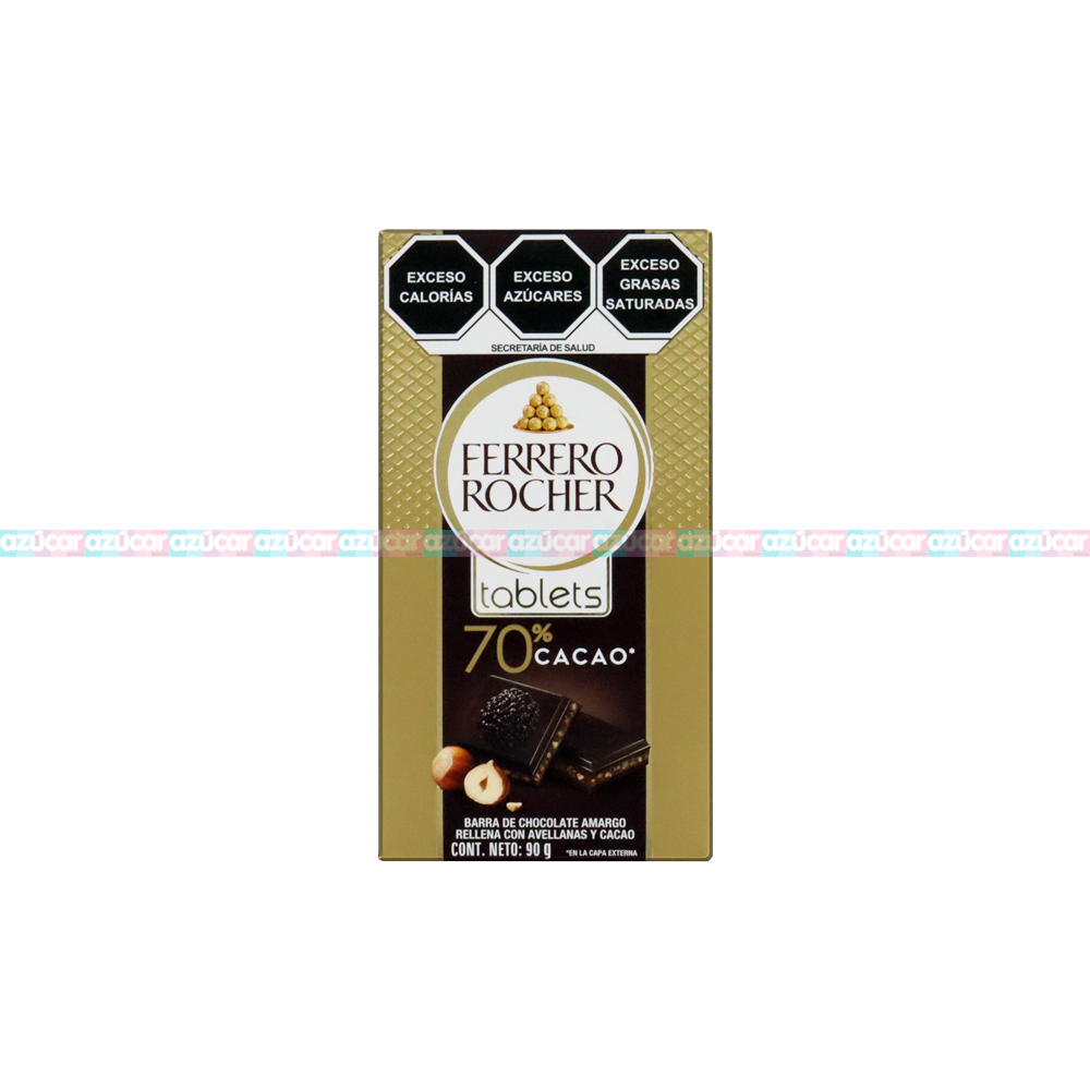 FERRERO TABLETS 70%CACAO 16/90GRS