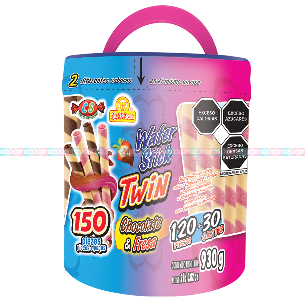 WAFER TWIN CHOC/FRESA 6/150