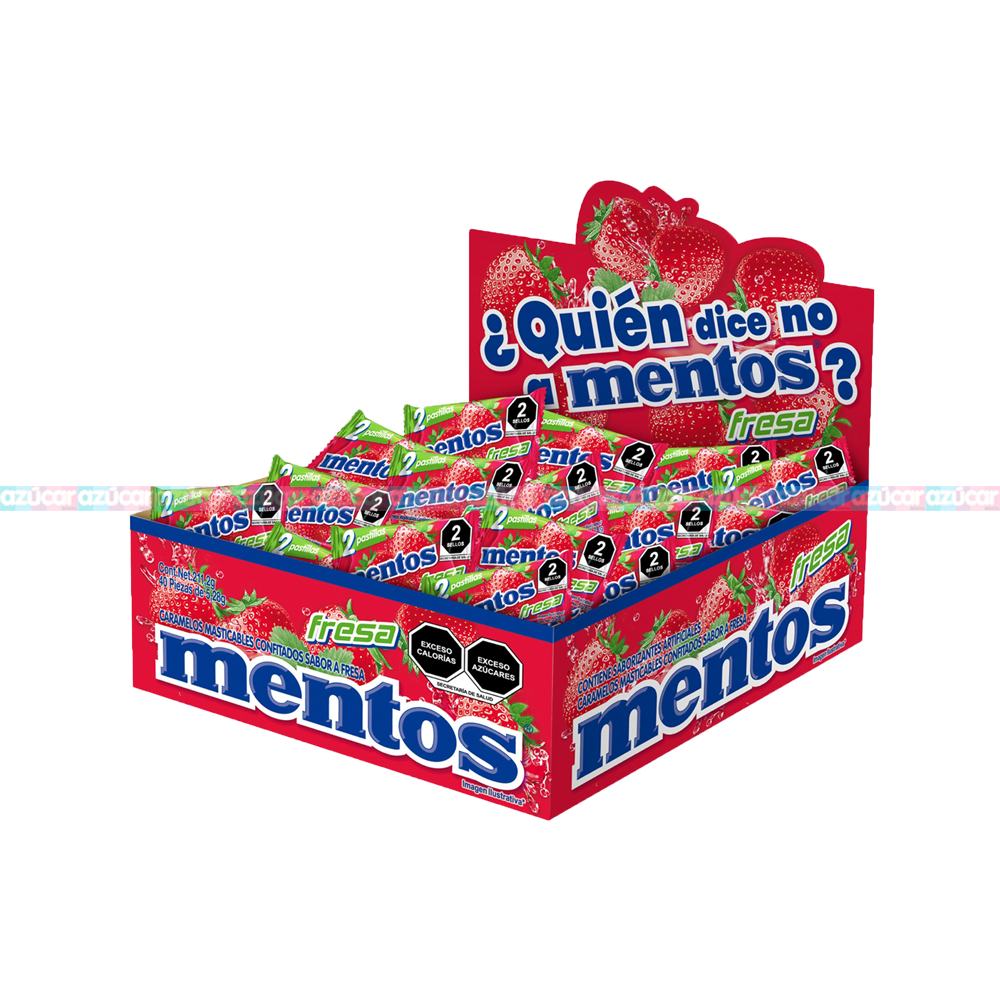 MENTOS BIPIEZA FRESA 10/40