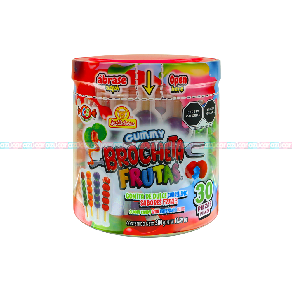GUMMY BROCHETA FRUTAS 12/30PZA