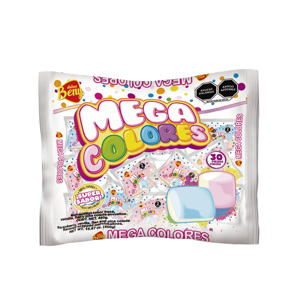 BENY MEGA BOMBON COLORES 12/30PZA