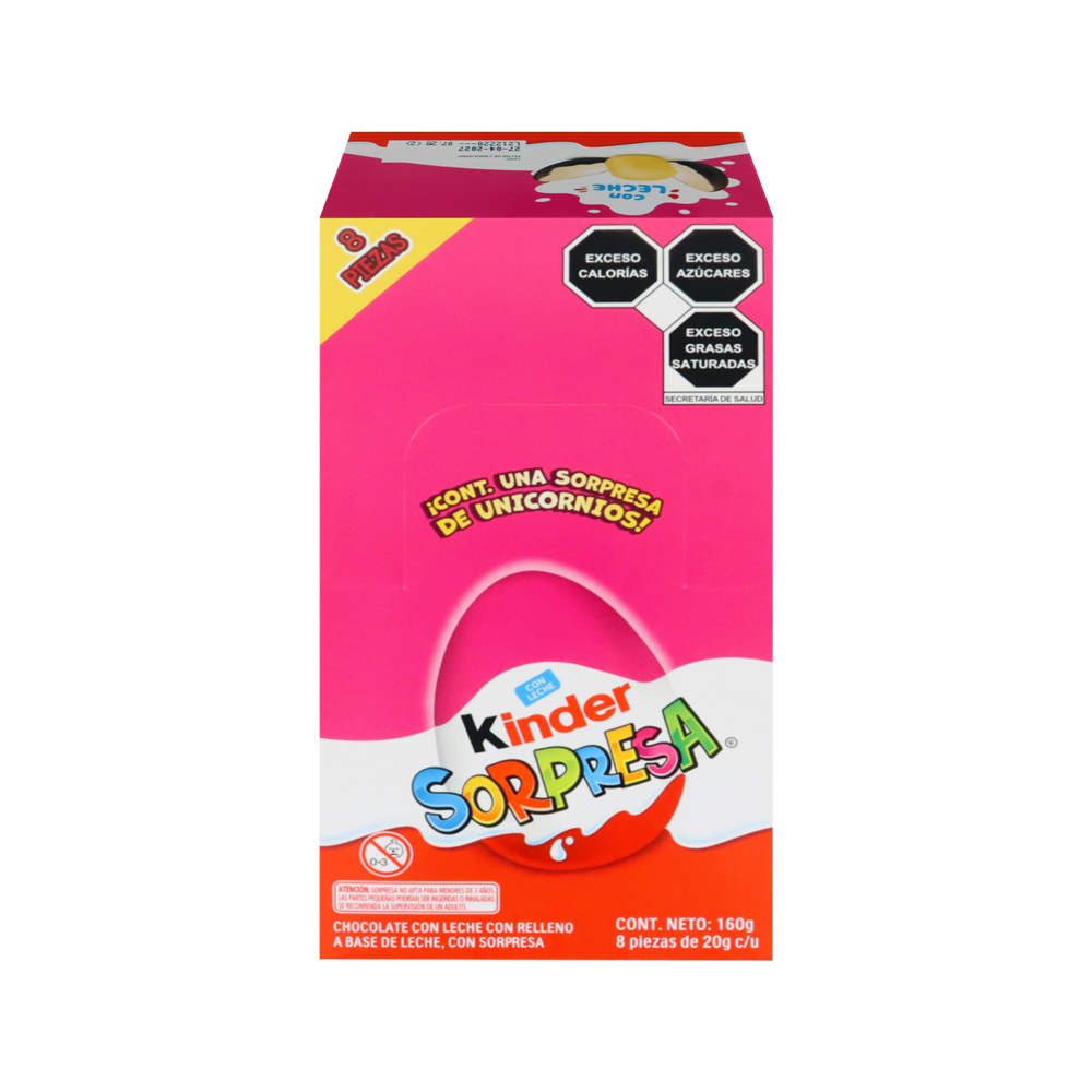 KINDER NIÑA LEI/UNICORNIO  T-8 12/8pzs