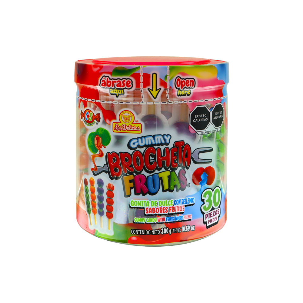 GUMMY BROCHETA FRUTAS 12/30PZA