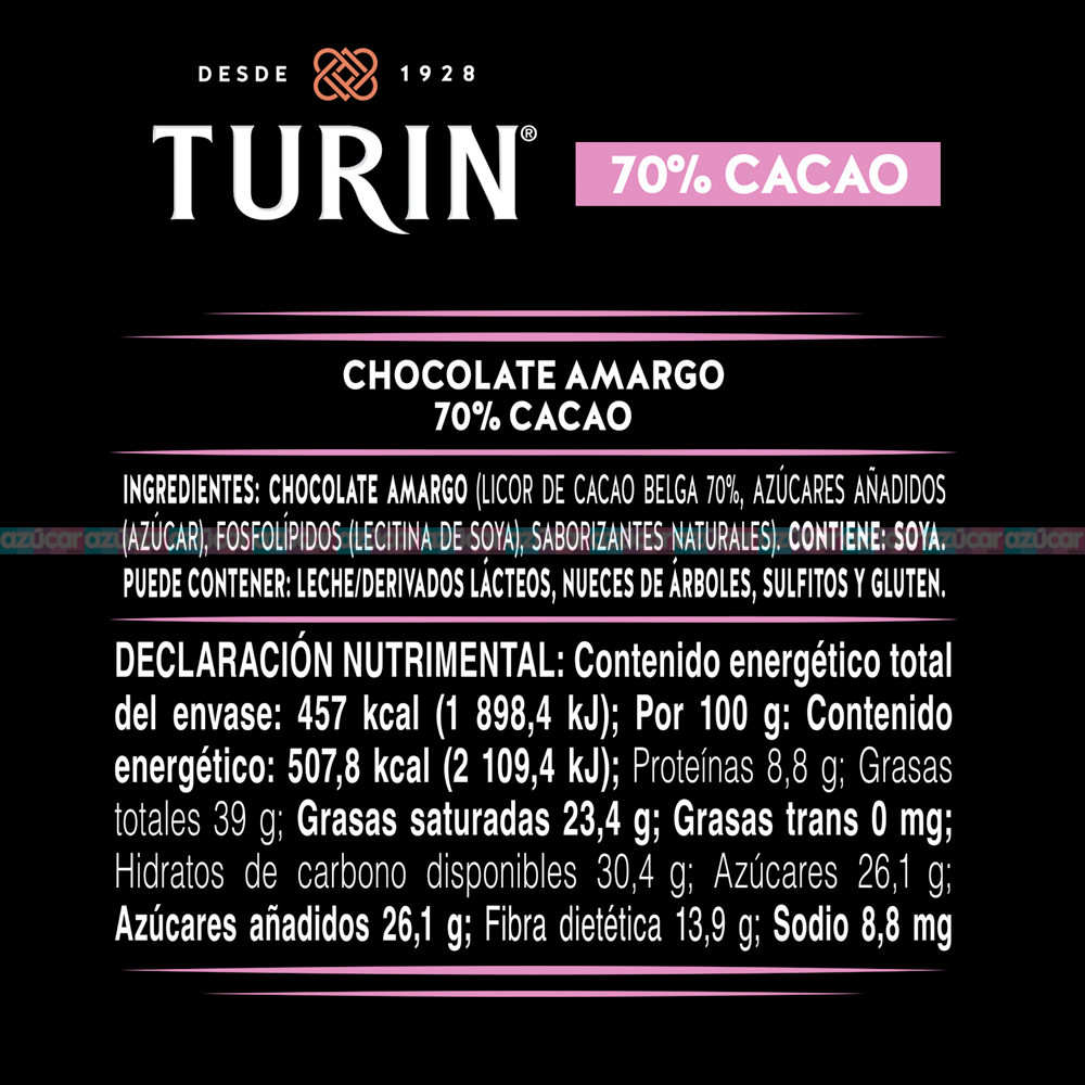 TABLILLA AMARGO 70% 16/100 GRS