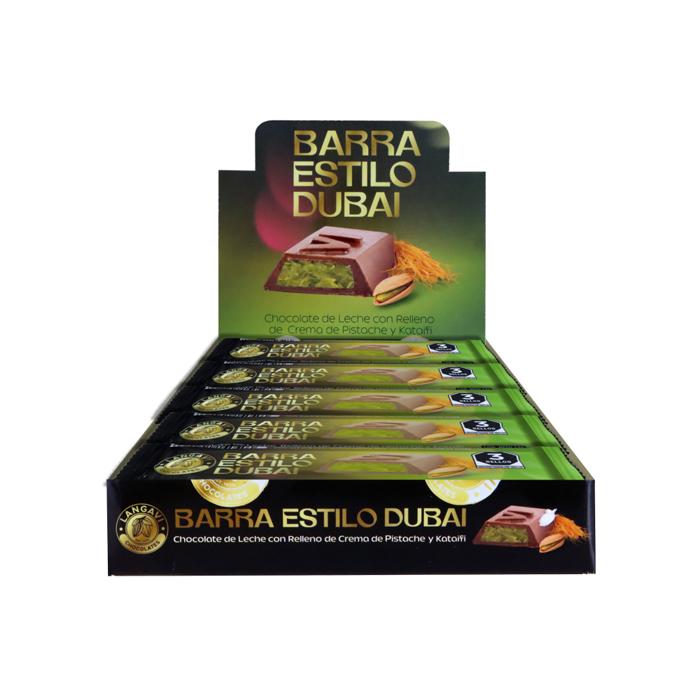 BARRA DE CHOCOLATE  ESTILO DUBAI 14/10PZ