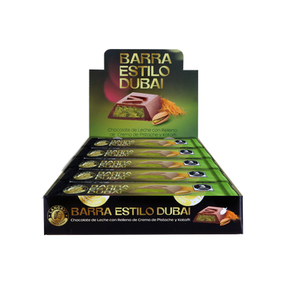 BARRA DE CHOCOLATE  ESTILO DUBAI 14/10PZ