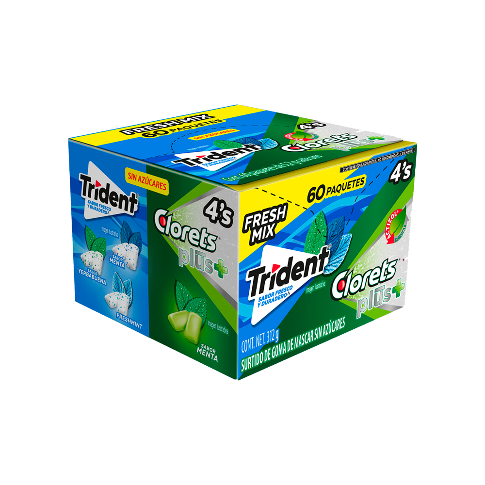 TRIDENT 4´S FRESH MIX 24/60