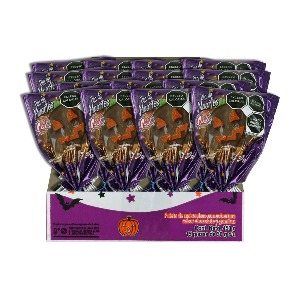 PALETA RISA MUERTOS CHOCO 8/15PZ