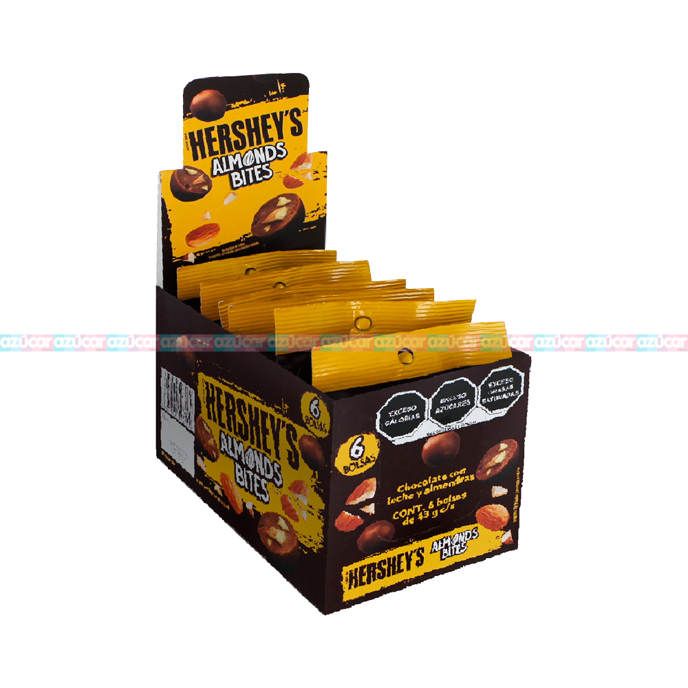HERSHEY BITES ALMONDS 6/6 43G