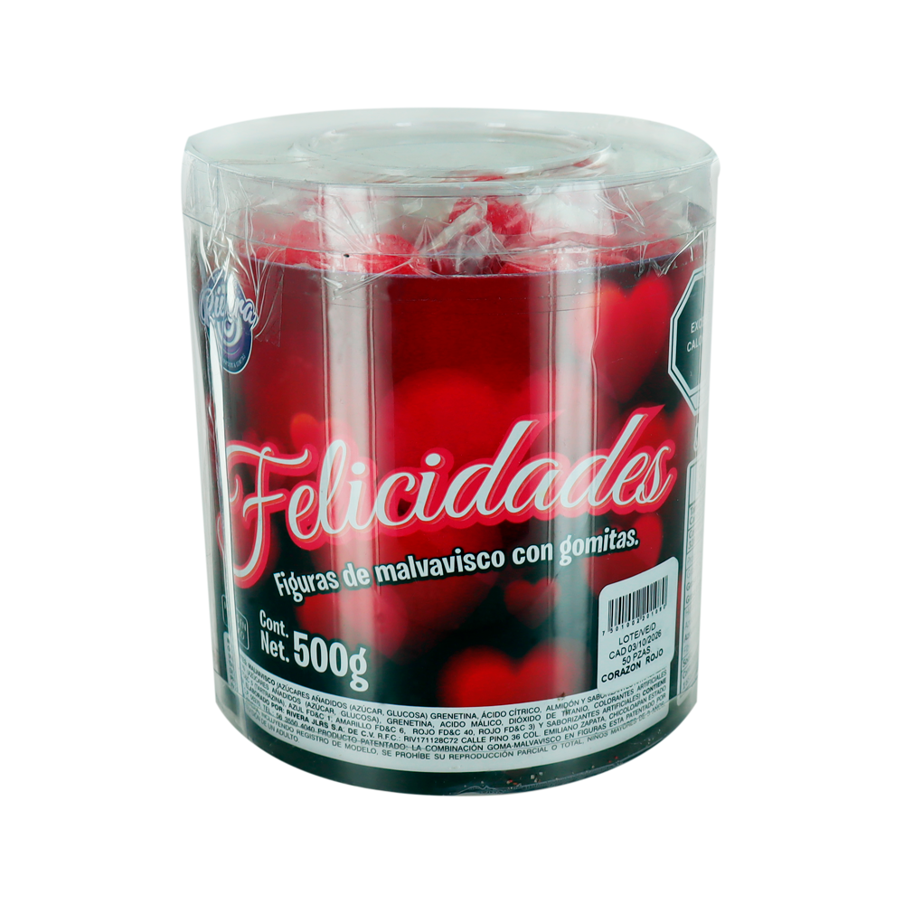 RISA CORAZON ROJO  500GRS 16/50PZA