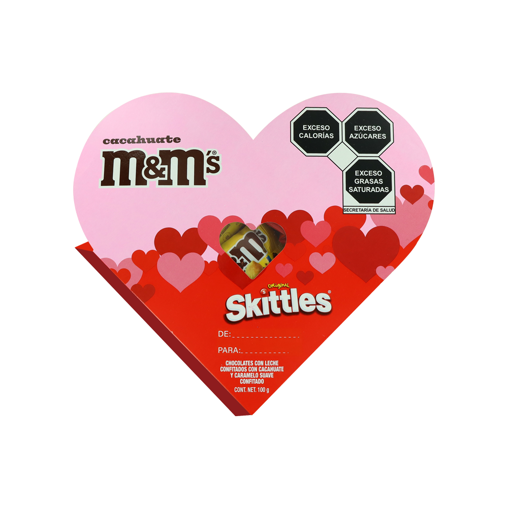 CORAZON MIX M&M,SKITTLES 14/100 GRS