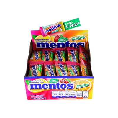 MENTOS BIPIEZA FRUTAS 10/40